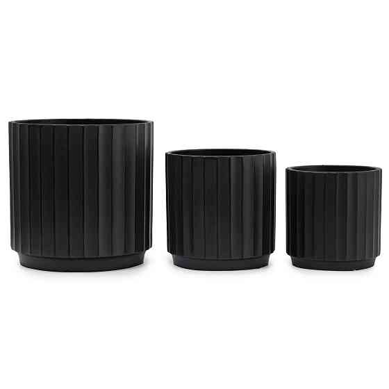 elemi Набір кашпо для квітів керамічні elemi "Грань" (13.5"; 16"; 20.5") (1,4 л; 2,4 л; 4,2 л) Коломыя