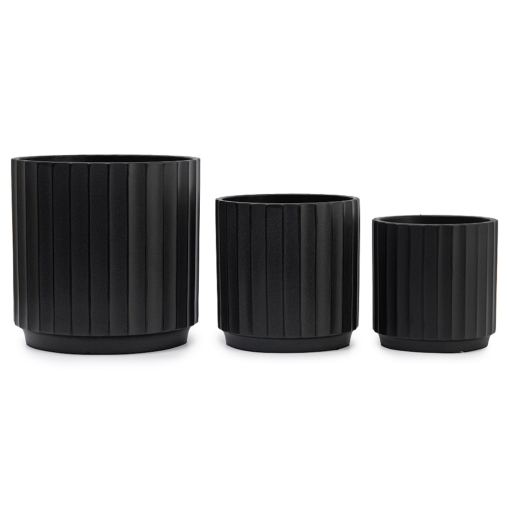 elemi Набір кашпо для квітів керамічні elemi "Грань" (13.5"; 16"; 20.5") (1,4 л; 2,4 л; 4,2 л) Коломыя - изображение 1