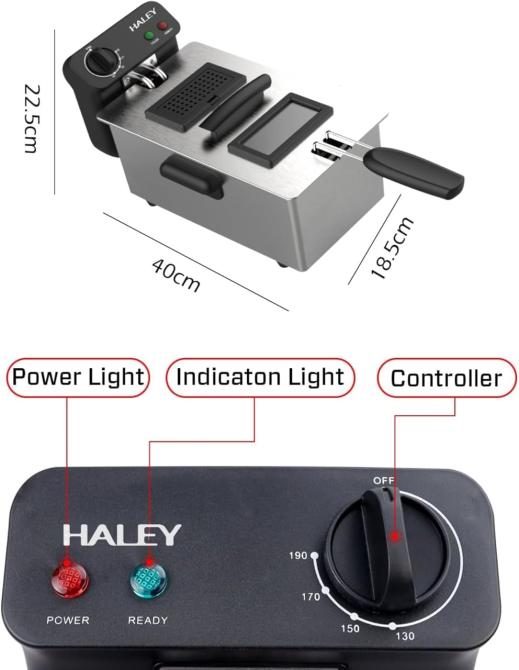 Електрична фритюрниця Haley HY-2506 2000Вт зі оглядовим вікном, фритюрниця для картоплі фрі, крилець та нагетсів Одеса - фото 5