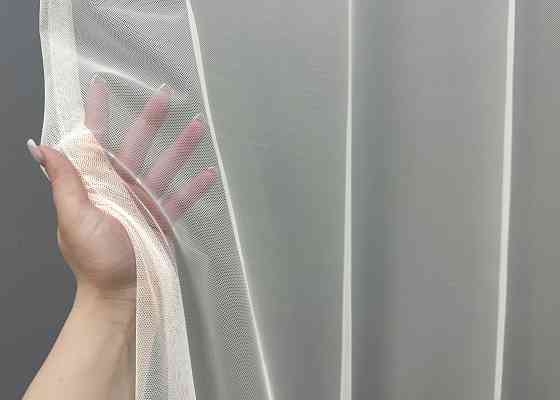 Тюль VR-Textil 1693т Грек-сітка з вишивкою і люрексом Молочний з сірим 350х250 см (42-0807) Київ