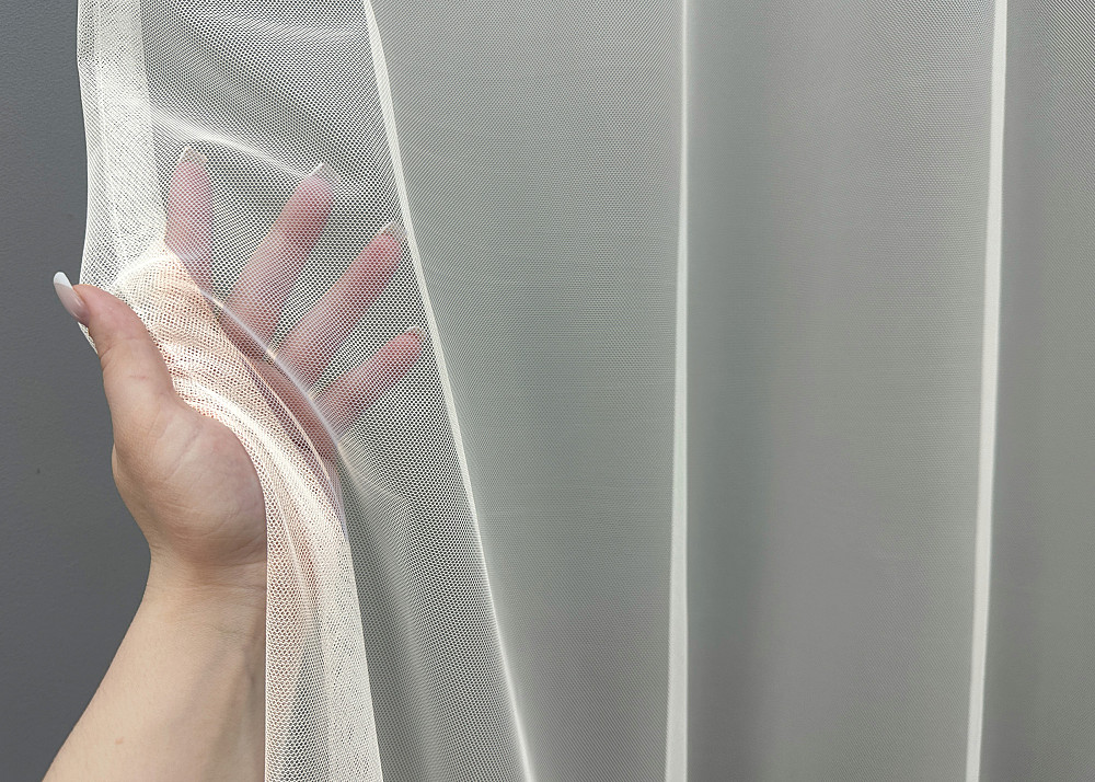 Тюль VR-Textil 1693т Грек-сітка з вишивкою і люрексом Молочний з сірим 350х250 см (42-0807) Київ - фото 4