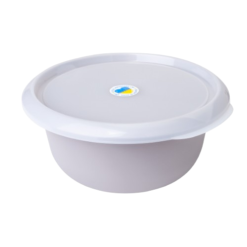 Миска з кришкою 3,75л пластик какао/прозорий Алеана Житомир