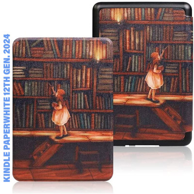 Чехол для электронной книги BeCover Smart Case Amazon Kindle Paperwhite 12th Gen. 2024 7" Library Girl (712856) Винница - изображение 1