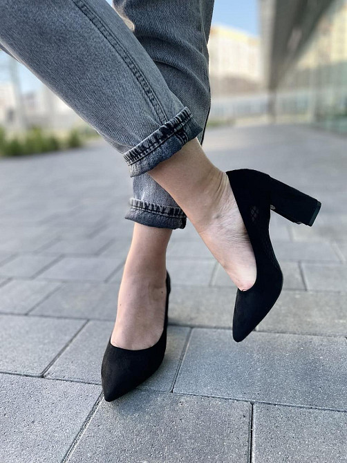 Bashili Туфлі жіночі BASHILI чорні еко-замша каблук 8см розміри 36-40 (P21970-1) Коломия - фото 7