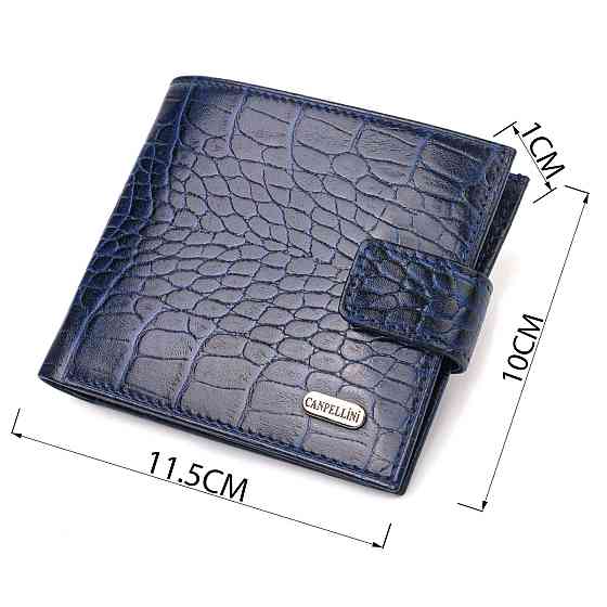Бумажник для мужчин горизонтального формата из натуральной кожи с тиснением под крокодила CANPELLINI 21769 Киев