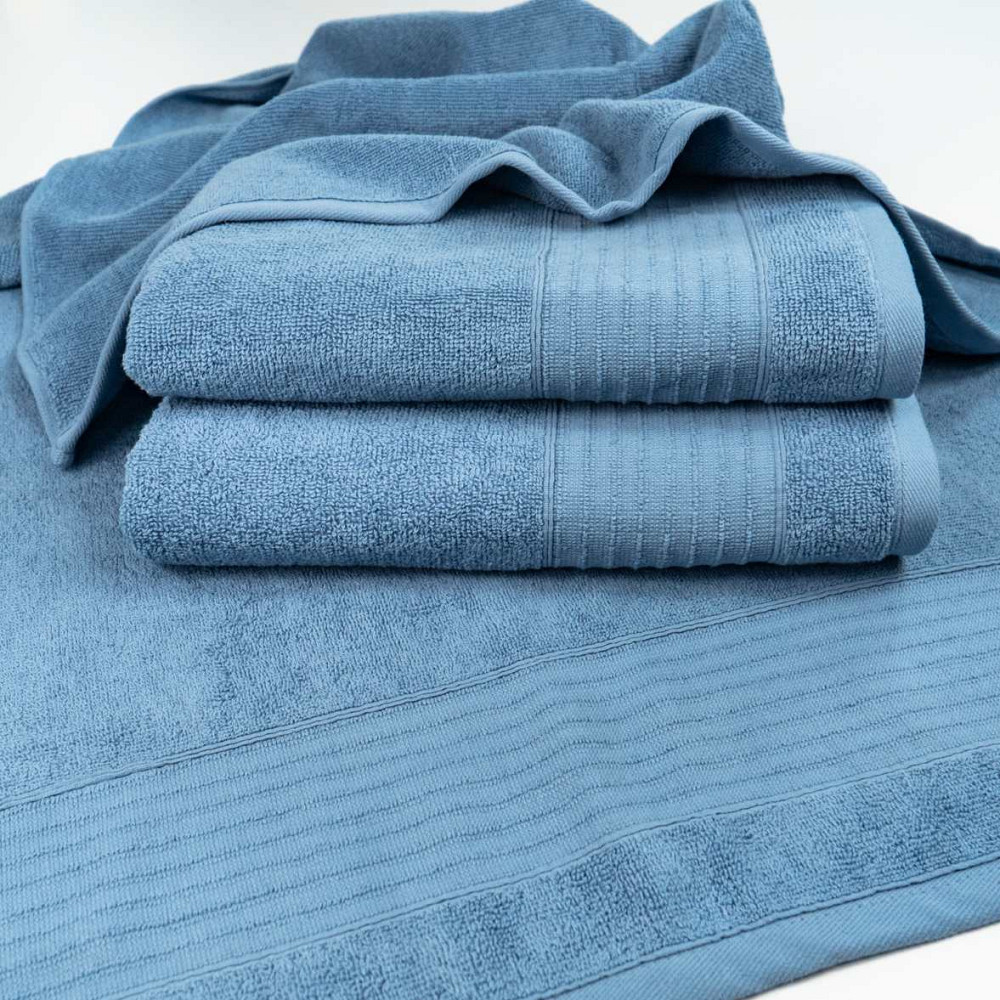 Рушник махровий для душу GM Textile 100х150см Line 400г/м2 (Денім) Суми - фото 2