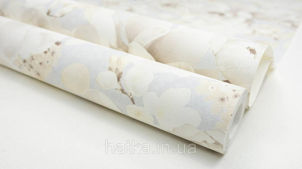 Обои виниловые на флизелине горячего тиснения Sintra Atmosphere цветы розы белые беж серые голубые 512203 Киев - изображение 7