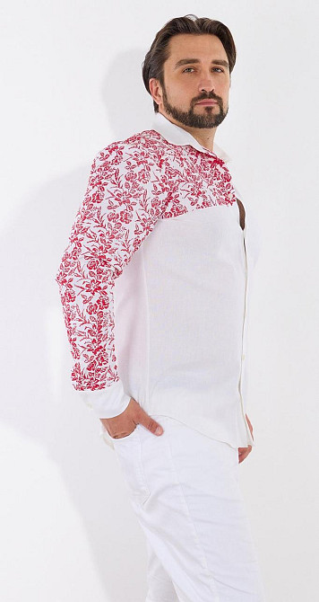 Лляна чоловіча сорочка вишиванка Київ - фото 3