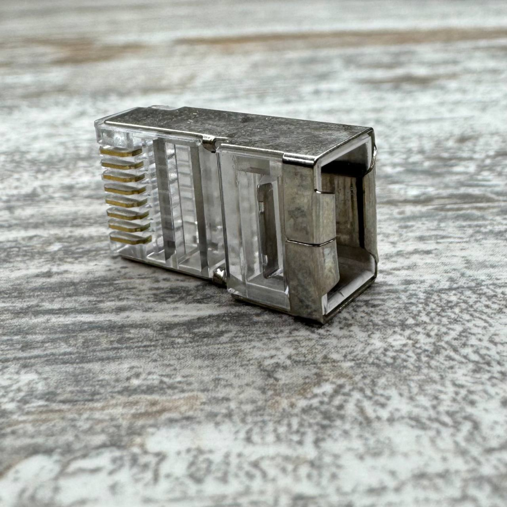 Коннекторы RJ45 8P8C экранированные, набор 100 шт, для кабеля Cat5e/Cat6, сетевые разъёмы Киев - изображение 5