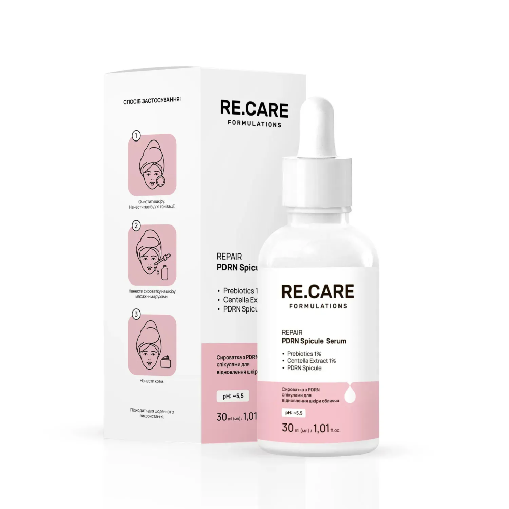 Сыворотка с PDRN спикулами для восстановления кожи лица Repair PDRN Spicule Serum RE.CARE 30 мл Киев - изображение 14