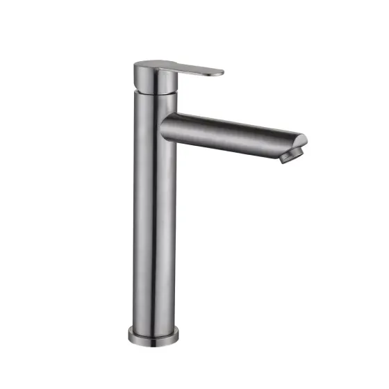 Змішувач для умивальника Frap F10801-2 високий, нержавіюча сталь Київ