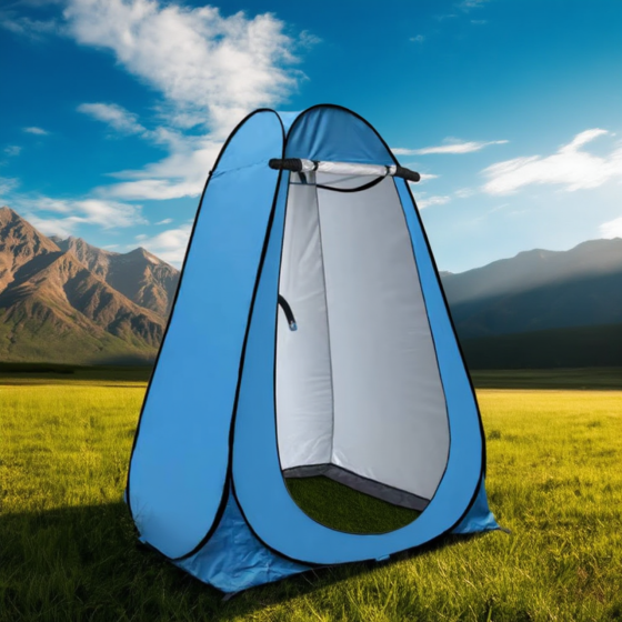 Намет для душу туристичний 120х120х190 см автоматичний, кабінка кемпінгова для переодягання, душу, туалету синій Кам'янець-Подільський