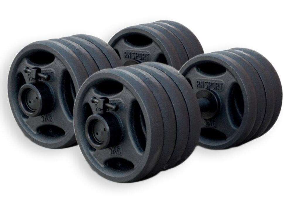 Гантелі олімпійські чавунні 2 по 46 кг Гантелі, гирі, штанги та диски металеві набірні Київ - фото 1