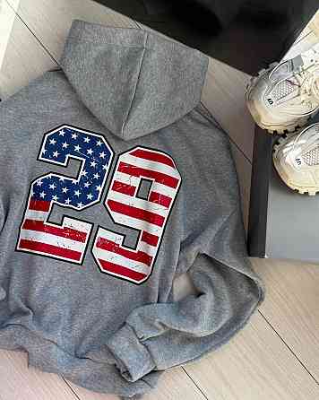 Жіноча тепла повсякденна худі з принтом трьохнитка на флісі Одеса