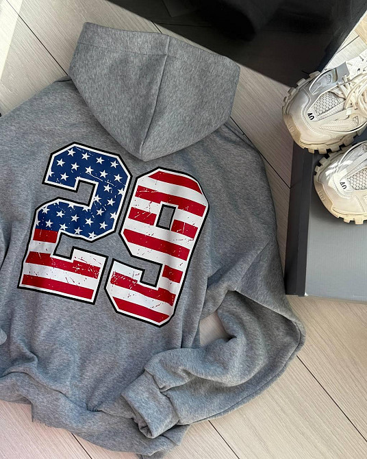 Жіноча тепла повсякденна худі з принтом трьохнитка на флісі Одеса - фото 2