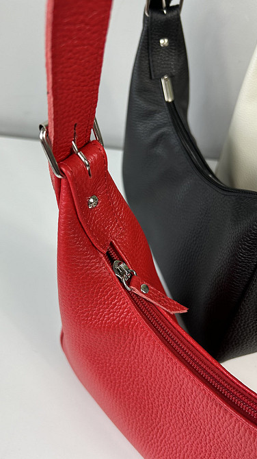 Женская кожаная сумочка, Стильная сумка из натуральной кожи, Маленькая красная сумка на плечеMasterSem Киев - изображение 3