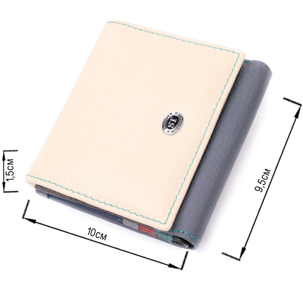 Кошелек женский с оригинальной монетницей из натуральной кожи ST Leather 19507 Разноцветный Киев - изображение 3