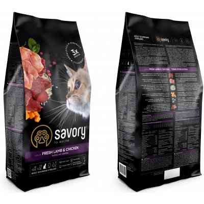 Сухий корм для кішок Savory Adult Cat Steril Fresh Lamb and Chicken 2 кг (4820232630112) Вінниця