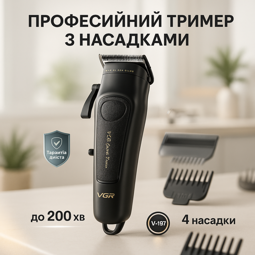 Набір машинок для стрижки Машинка для стрижки короткої Тример волосся портативний BR-44 Львів - фото 20