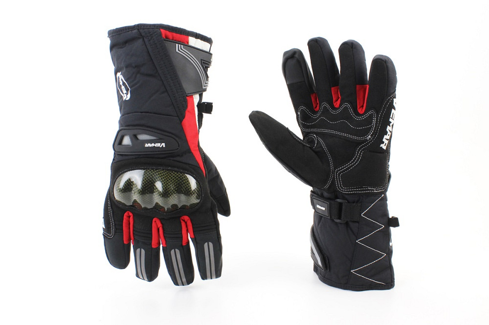 Перчатки мотоциклетні, теплі XL-Чорно-Червоні Киев - изображение 1