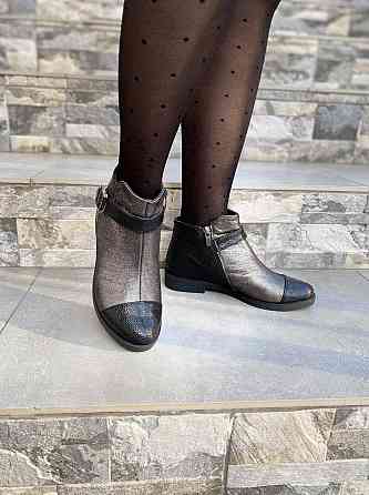 Жіночі черевики 218 срібні шкіра-сатин натуральна 36р. (1205) Коломыя