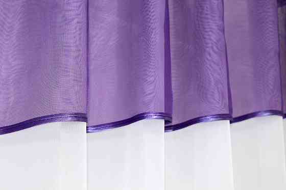 Кухонная занавеска VR-Textil № 047к фиолетовый с белым 280х170 см (50-086) Киев