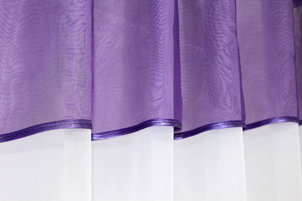 Кухонная занавеска VR-Textil № 047к фиолетовый с белым 280х170 см (50-086) Киев - изображение 4