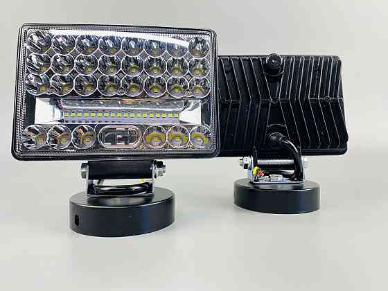 Фара LED прямокутна 144W 6000K (48 діодів) (15см х 11см х 3см) (ближній + дальній) ПОЛЕГШЕНИЙ КОРПУС! Мукачево