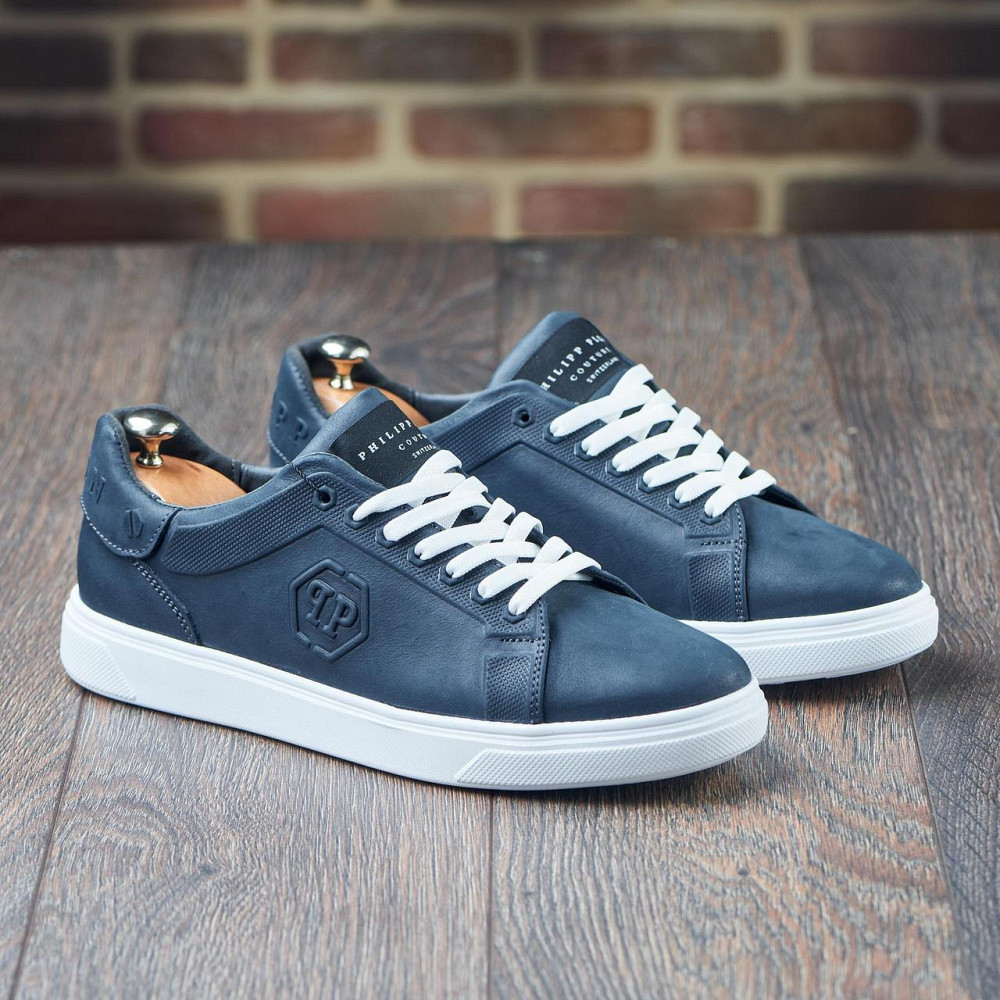 Чоловічі кеди з натуральної шкіри ПП 1 сині Харьков - изображение 8