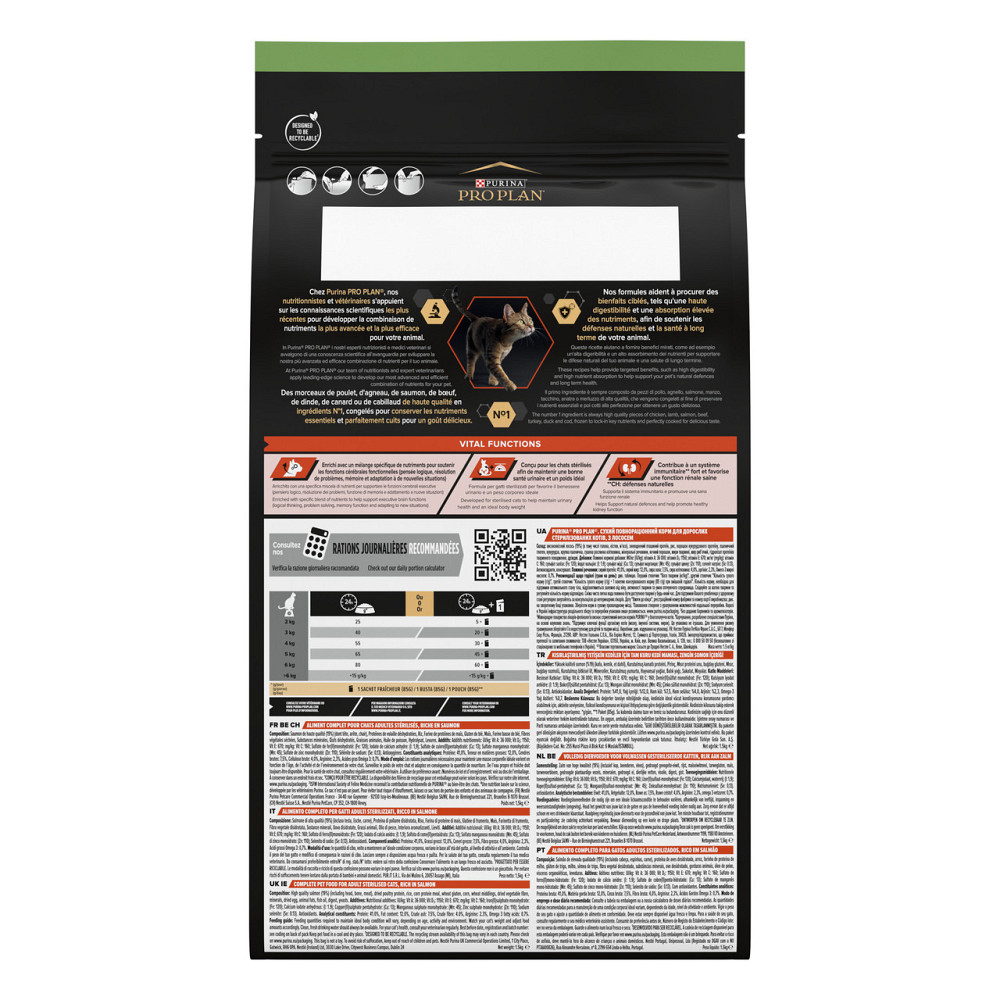 Сухой корм PRO PLAN Sterilised Adult 1+ Vital Functions для взрослых стерилизованных кошек, с лососем, 1.5 кг Киев - изображение 3