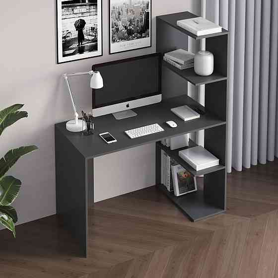 Комп’ютерний стіл VAYS M-17, письмовий з боковим стелажем зправа, ЛДСП, 120×60×148 см - для дому, навчання, офісу Львів