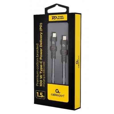 Дата кабель USB-C to USB-C 1.5m USB 2.0 100W Cablexpert (CC-USB2B-CMCM100-1.5M) Винница