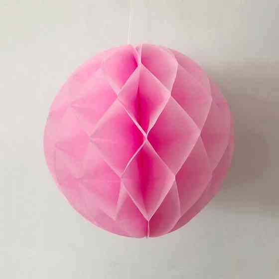 Шар соты из бумаги 30 см розовый Киев