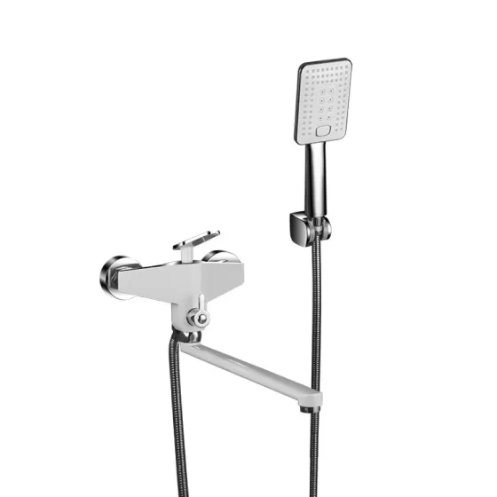 Змішувач для ванни з душовим гарнітуром Frap H58 F2258 білий/хром Київ