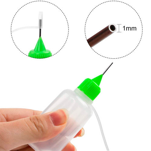 Бутылочка пластиковая 5 шт 20 мл с металлическим носиком и колпачком, для жидкостей и масел Киев - изображение 3