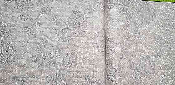 Шпалери вінілові на флізеліні AdaWall Signature1.06х10 квіти гілки листя структурні білі сірі сріблясті 3д Київ