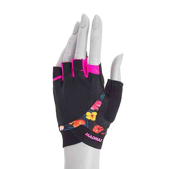 Перчатки для фітнесу MadMax MFG-770 Flower Power Gloves Black/Pink XS Кам'янське