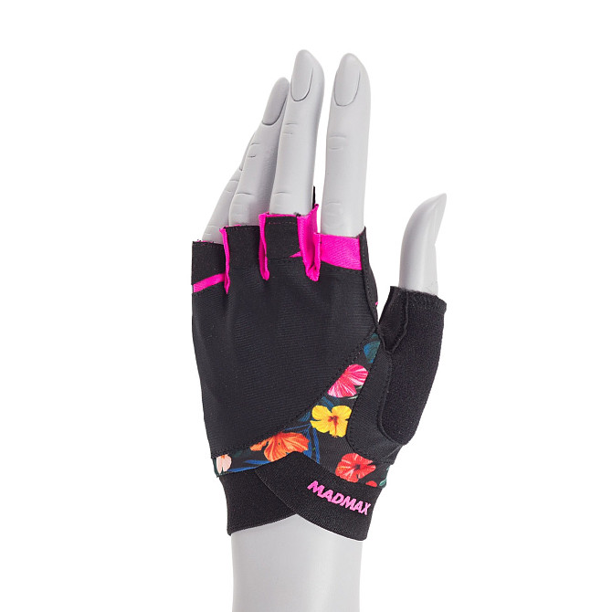 Рукавички для фітнесу MadMax MFG-770 Flower Power Gloves Black/Pink XS Каменское - изображение 2