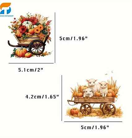 Набор осенних наклеек 50 шт – тыквы, цветы, фермерский стиль Киев