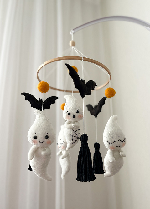 Мобіль на ліжечко для немовлят WoollyFox " Веселі привиди" Київ - фото 3