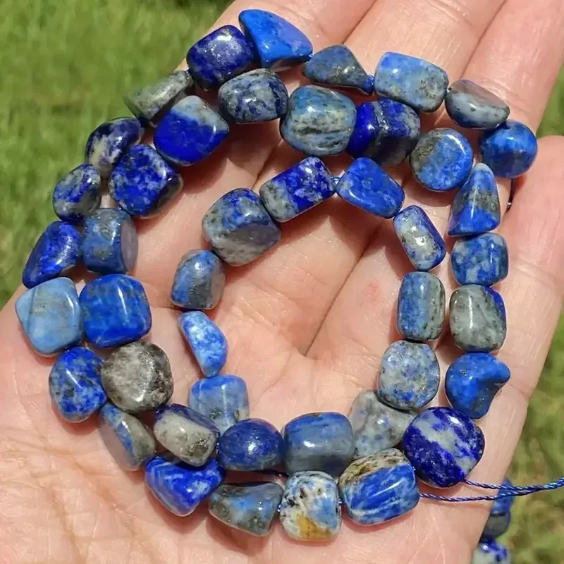 Лазурит натуральний галтовка 8–10 мм, набір ~40 намистин для прикрас і рукоділля Київ - фото 2