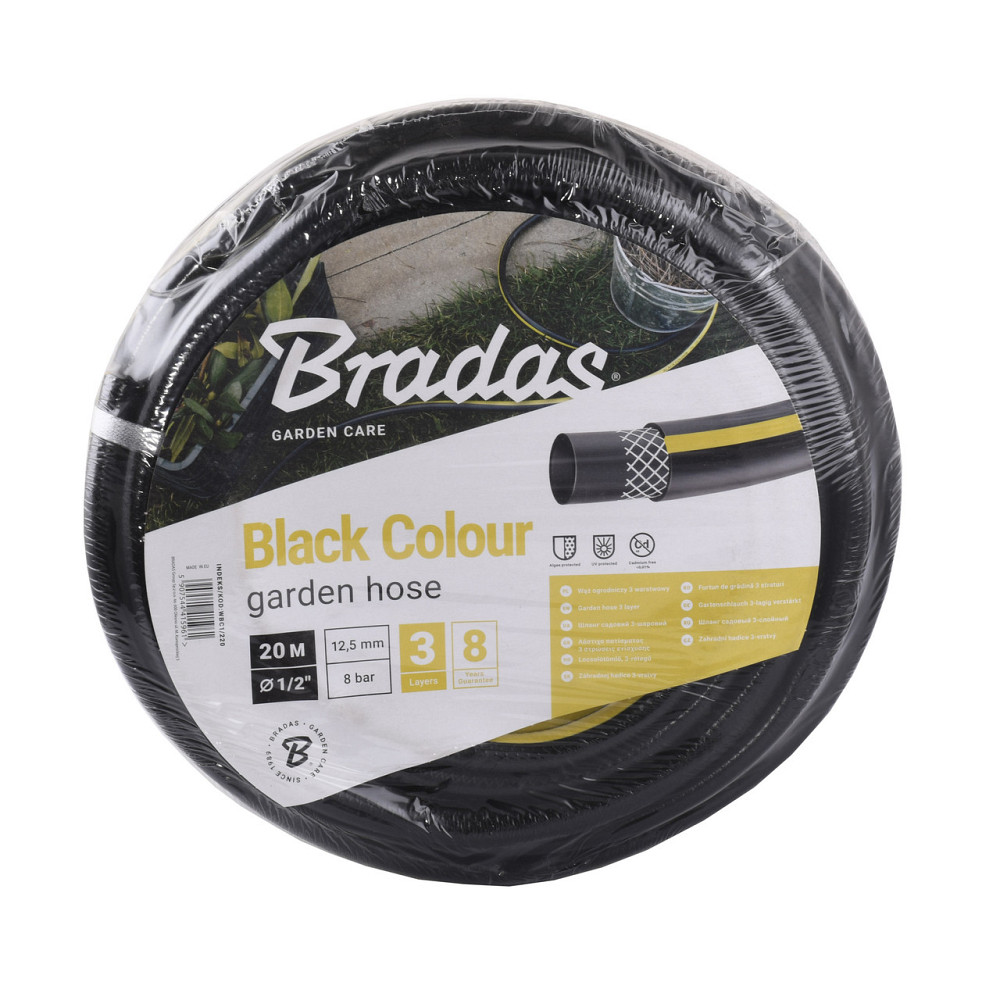 Шланг для поливу BLACK COLOUR 1/2″ 20м, Bradas Польща чорний WBC1/220 (000028167) Київ - фото 2