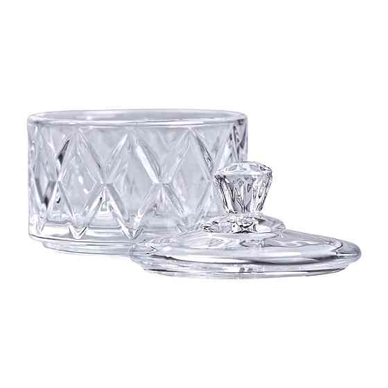 Цукерниця з кришкою Ø 6.5 см ваза цукерниця кругла скляна HP-YH-28 Коломия