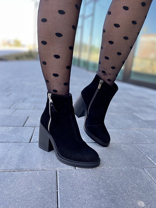 Lexi Черевики жіночі Lexi чорні натуральна замша каблук 9 см размер 36 (2747) Коломыя - изображение 4