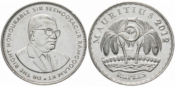 Монета 5 рупий 2012, Маврикий Полтава - изображение 1