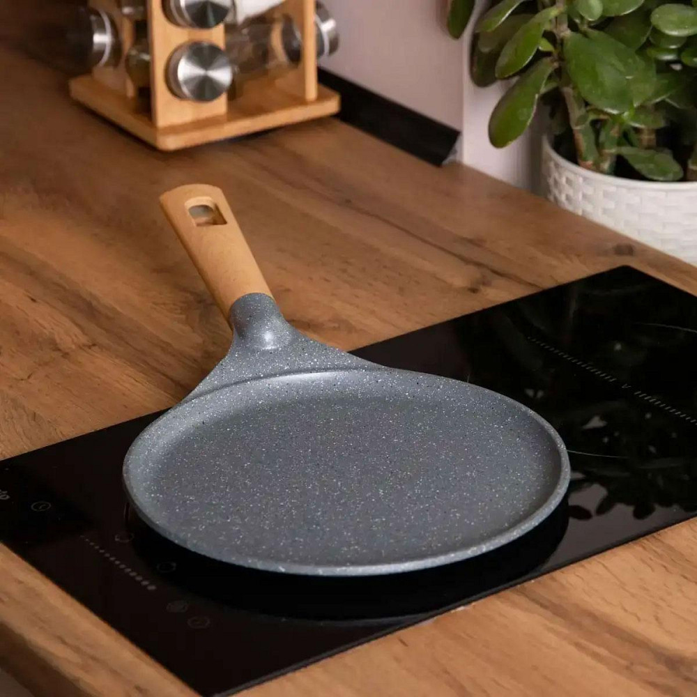 Блинная сковорода с мраморным покрытием Ø 24 см серый Киев - изображение 2
