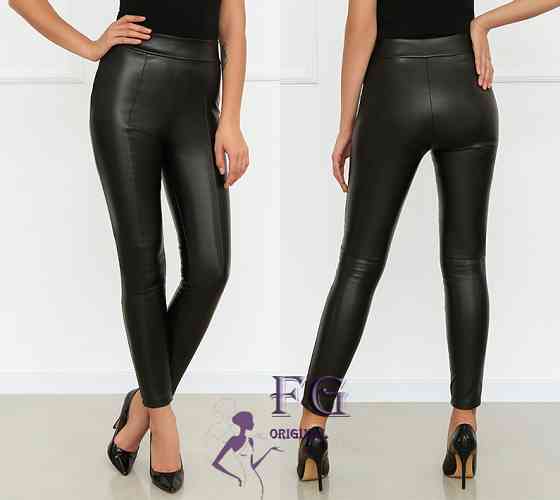 Утеплені трендові шкіряні легінси на флісі Style 46 Київ