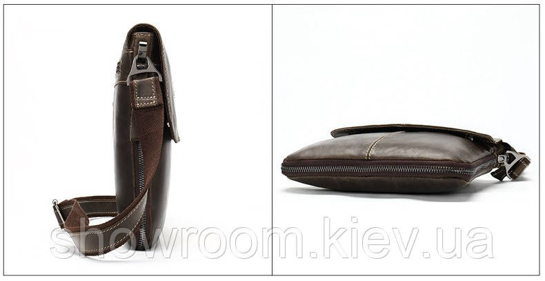 Чоловіча шкіряна сумка Leather Collection (372) khaki Київ - фото 3