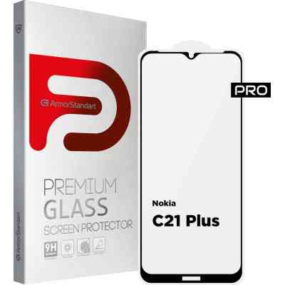 Стекло защитное Armorstandart Pro Nokia C21 Plus Black (ARM62198) Винница