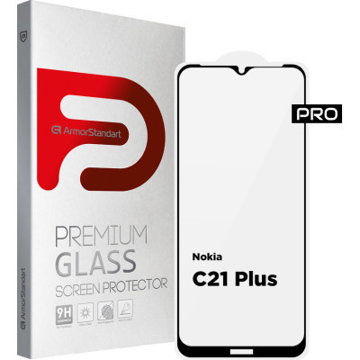 Скло захисне Armorstandart Pro Nokia C21 Plus Black (ARM62198) Вінниця - фото 1